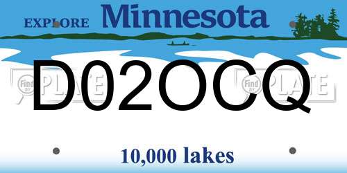 D02OCQ Minnesota License Plate