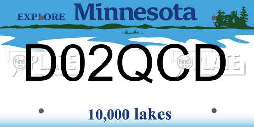 D02QCD Minnesota License Plate