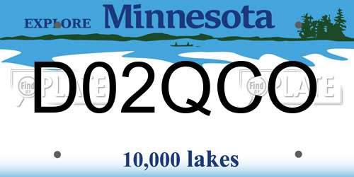 D02QCO Minnesota License Plate