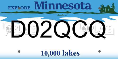 D02QCQ Minnesota License Plate