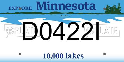 D0422I Minnesota License Plate