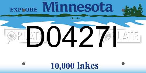 D0427I Minnesota License Plate