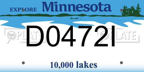 D0472I Minnesota License Plate