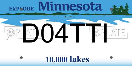 D04TTI Minnesota License Plate
