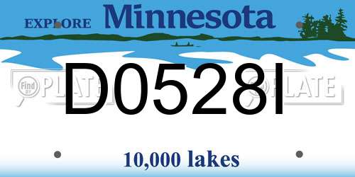 D0528I Minnesota License Plate
