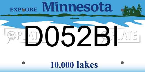 D052BI Minnesota License Plate