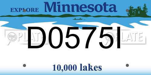 D0575I Minnesota License Plate