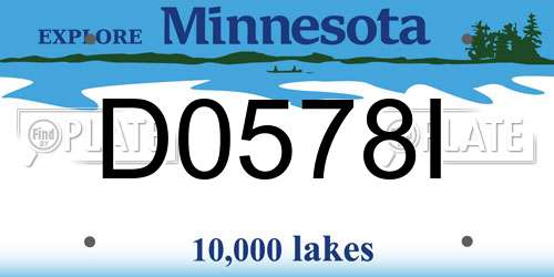 D0578I Minnesota License Plate