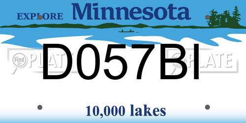 D057BI Minnesota License Plate