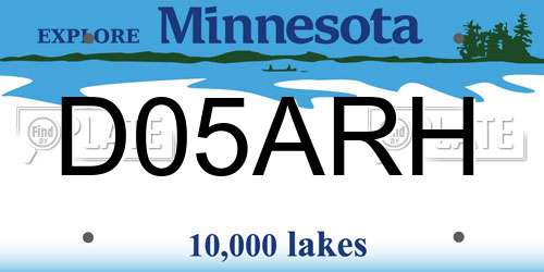 D05ARH Minnesota License Plate