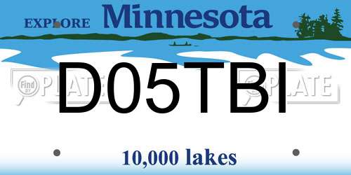 D05TBI Minnesota License Plate