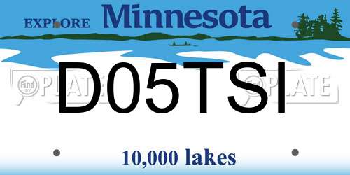 D05TSI Minnesota License Plate