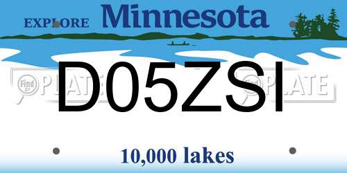 D05ZSI Minnesota License Plate