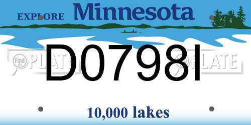 D0798I Minnesota License Plate