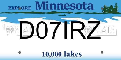 D07IRZ Minnesota License Plate