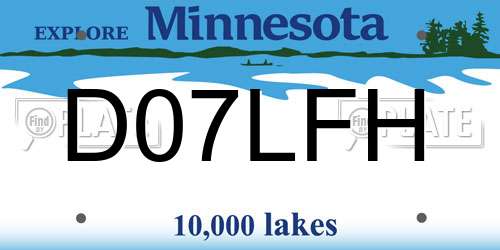D07LFH Minnesota License Plate