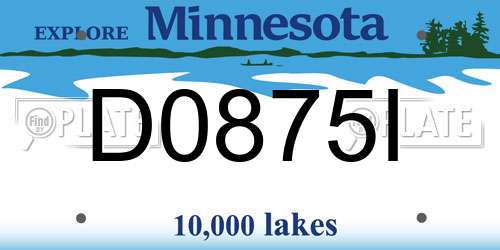 D0875I Minnesota License Plate