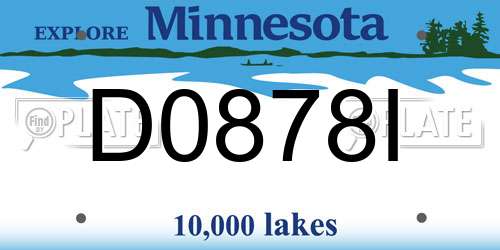D0878I Minnesota License Plate