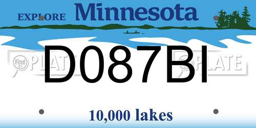 D087BI Minnesota License Plate