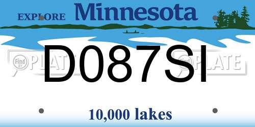 D087SI Minnesota License Plate