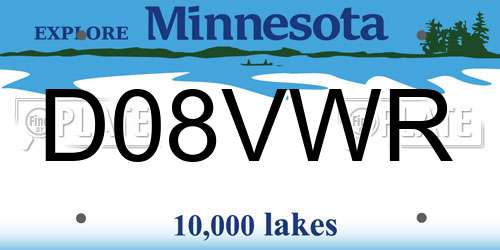 D08VWR Minnesota License Plate