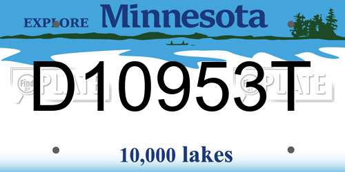 D10953T Minnesota License Plate