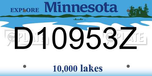 D10953Z Minnesota License Plate