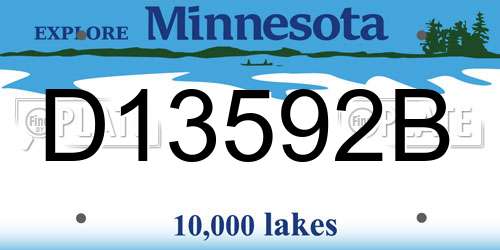 D13592B Minnesota License Plate