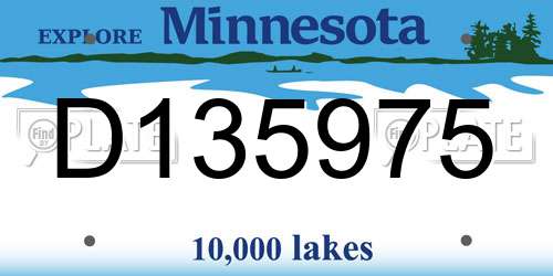 D135975 Minnesota License Plate