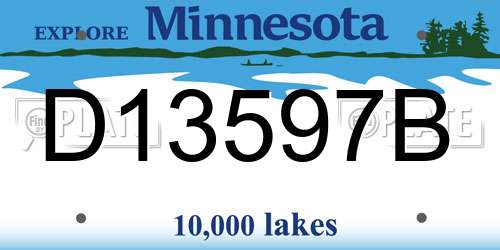 D13597B Minnesota License Plate
