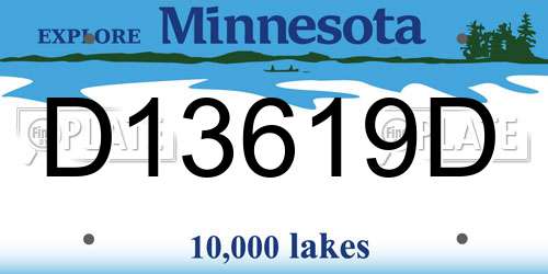 D13619D Minnesota License Plate
