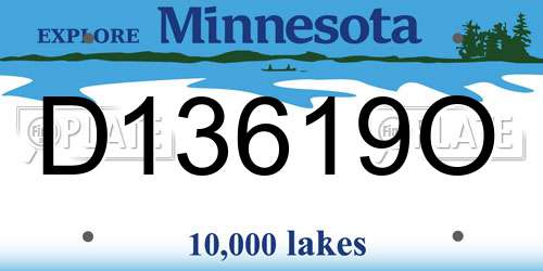 D13619O Minnesota License Plate
