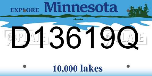 D13619Q Minnesota License Plate