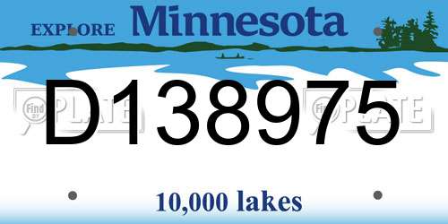 D138975 Minnesota License Plate