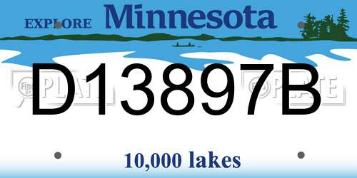 D13897B Minnesota License Plate