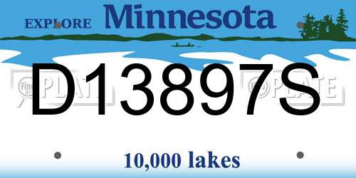 D13897S Minnesota License Plate