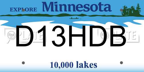 D13HDB Minnesota License Plate