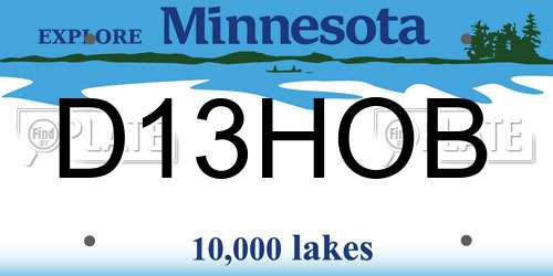 D13HOB Minnesota License Plate