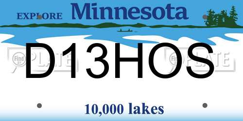 D13HOS Minnesota License Plate