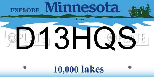D13HQS Minnesota License Plate