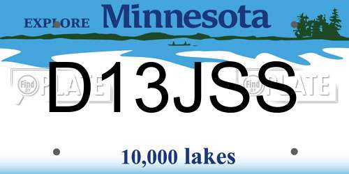 D13JSS Minnesota License Plate