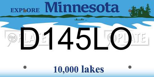 D145LO Minnesota License Plate