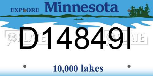 D14849I Minnesota License Plate