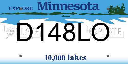 D148LO Minnesota License Plate
