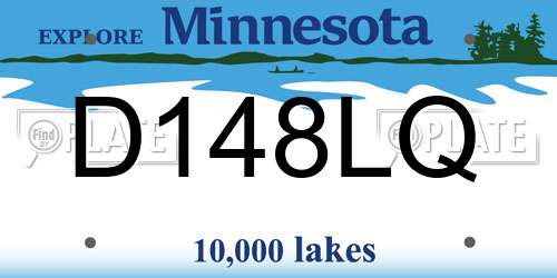 D148LQ Minnesota License Plate