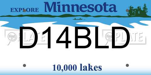 D14BLD Minnesota License Plate