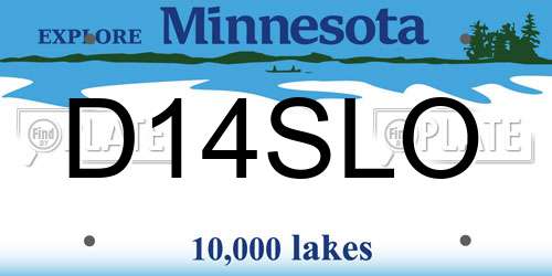 D14SLO Minnesota License Plate