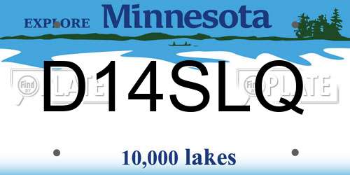D14SLQ Minnesota License Plate