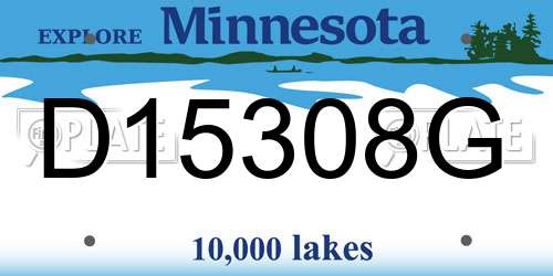 D15308G Minnesota License Plate