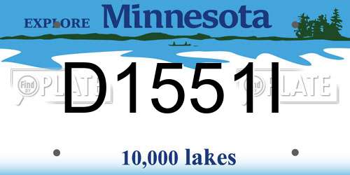 D1551I Minnesota License Plate
